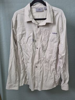 Rugged Elements Men's Long-Sleeve Button-Down Shirt in Light Beige